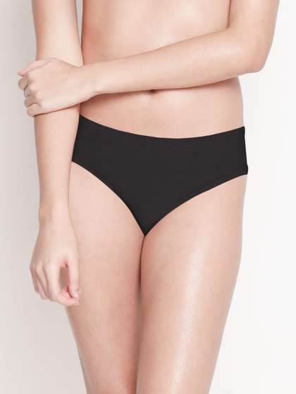 Susie Black Beauty Medium Coverage Solid Bikini Panty