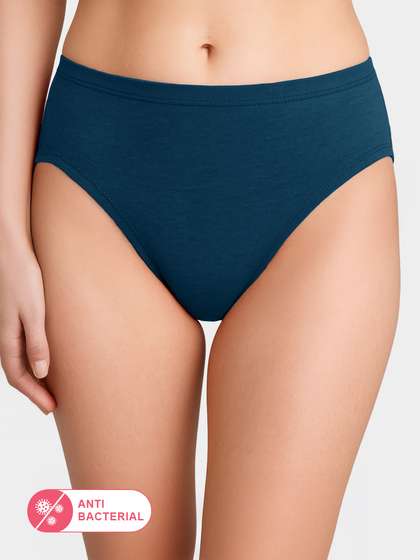 Susie Moroccan Blue Medium Coverage Solid Bikini Panty