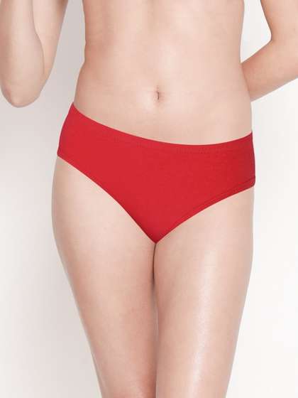Susie Racing Red Medium Coverage Solid Bikini Panty