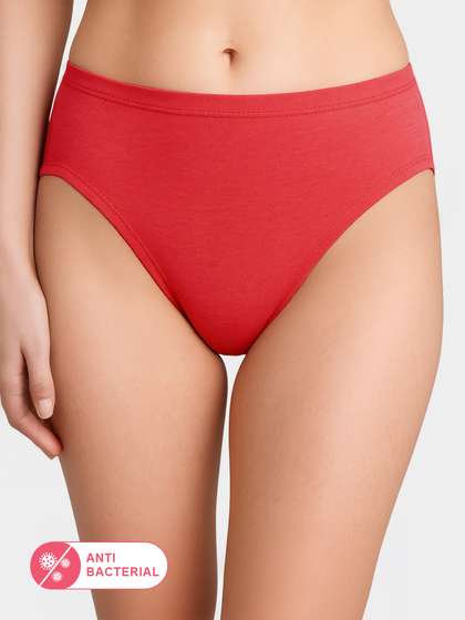 Susie Racing Red Medium Coverage Solid Bikini Panty