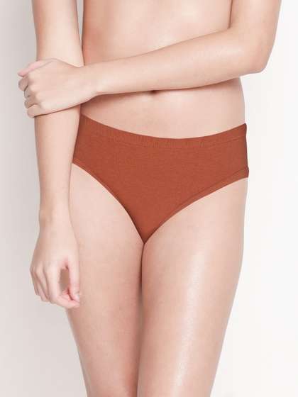 Susie Rustic Brown Medium Coverage Solid Bikini Panty