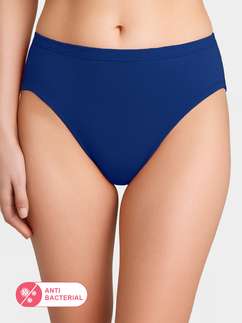 Susie Sodalite Blue Medium Coverage Solid Bikini Panty