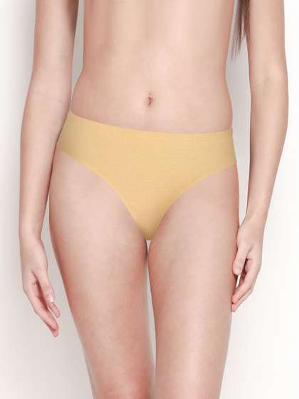 Susie Almond Buff Low Coverage Solid Thong Panty