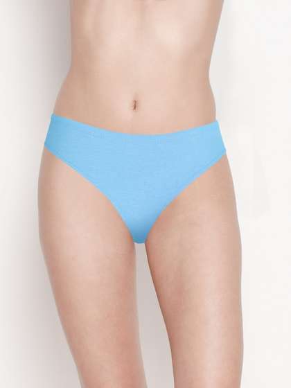 Susie Angefalls Blue Low Coverage Solid Thong Panty