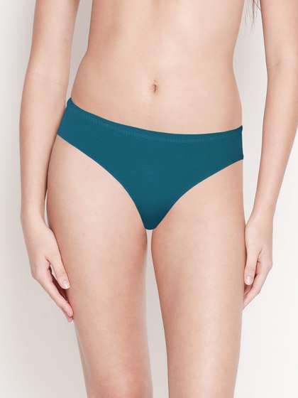 Susie Moroccan Blue Low Coverage Solid Thong Panty