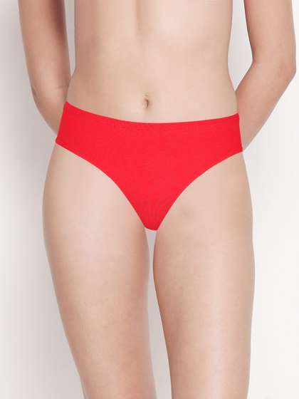 Susie Racing Red Low Coverage Solid Thong Panty