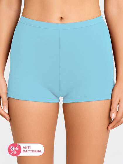 Susie Angelfalls Blue Mid Waist Full Coverage Boyshorts Panty