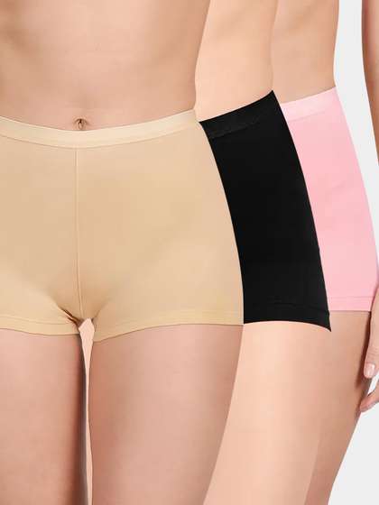 Susie Multicolor Solid Boyshorts Panty Combo A