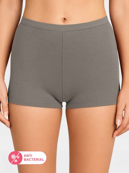 Susie StormFront Grey Mid waist Full Coverage Boyshorts Panty