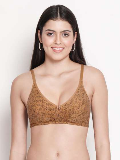 Susie Fenugreek Skin Vine Printed Non Padded Bra