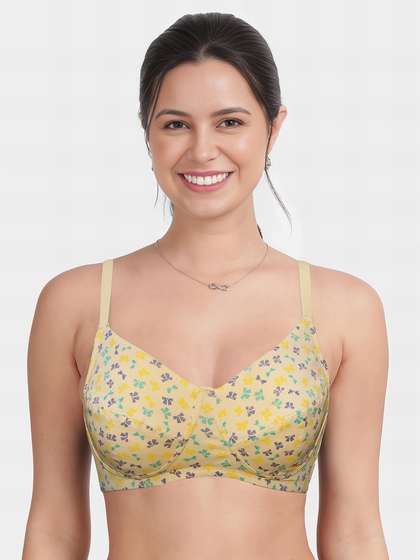 Susie Alabaster Gleam Bow Print Seamed Full Support Everyday Bra