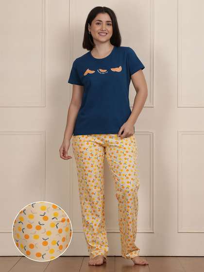 Susie Alabaster Gleam Orange Print Pyjama Set