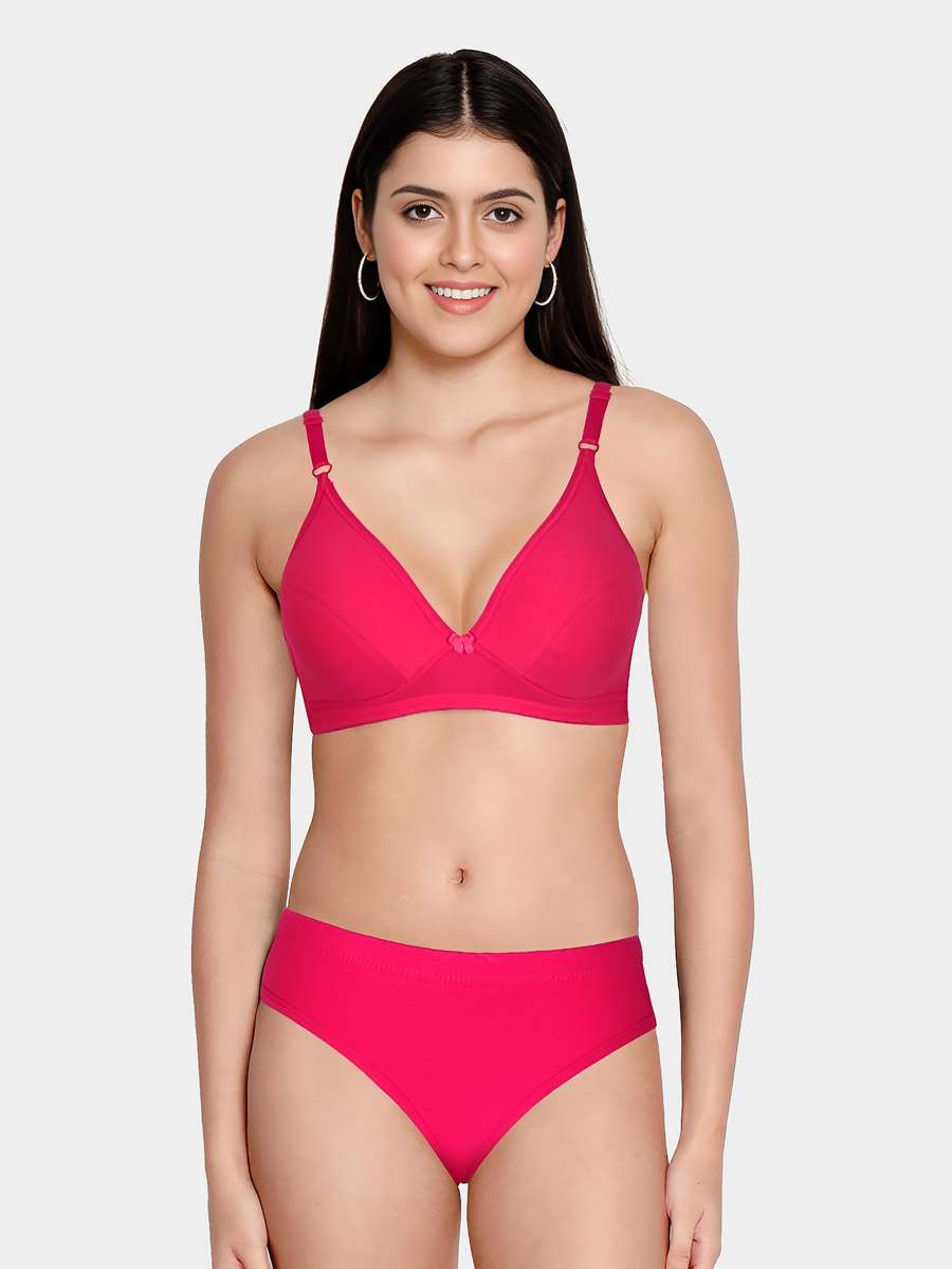 Susie Lovepotion Pink Plunge Bra Bikini Lingerie Set