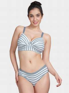 Taabu Wind Surfer Padded Striped Cotton Lingerie Set
