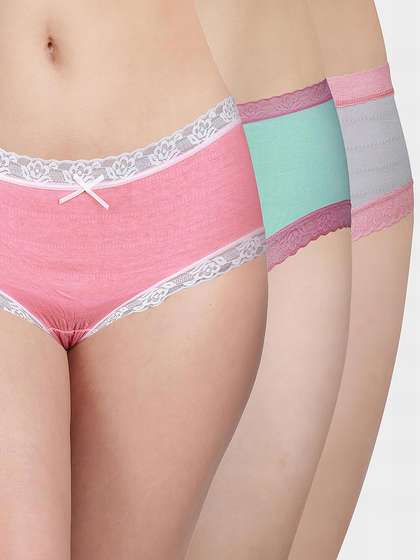 Susie Crinkle Soft Contrast Lace Low Waist Hipster Panty Combo A