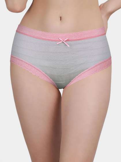 Susie Grey Crinkle Soft Contrast Lace Low Waist Hipster Panty