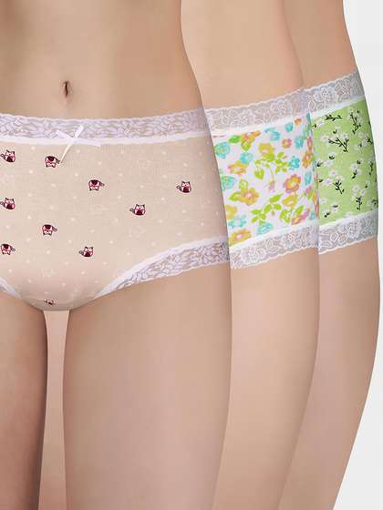 Susie Multicolor Floral Printed Medium Waist Hipster Panty Combo E