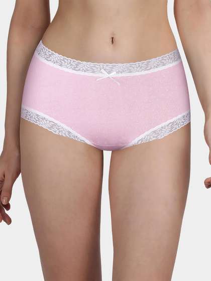 Susie Pastel Pink Tiny Polka Medium Waist Hipster Panty