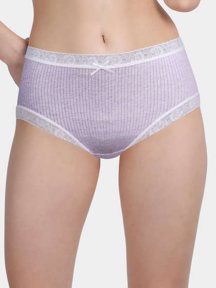 Susie Lavender Ribbed Medium Waist Hipster Panty