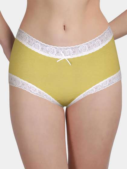 Susie Olive Green White Lace Low Waist Hipster Panty