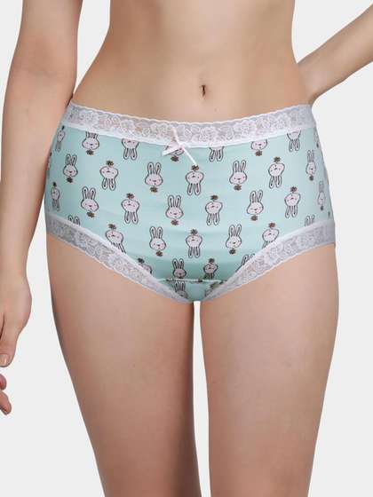 Susie Blue Bunny Printed Medium Waist Hipster Panty