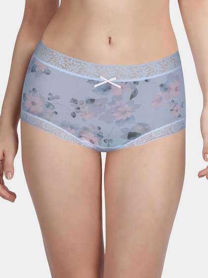 Susie Blue Fully Floral Medium Waist Hipster Panty