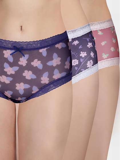 Susie Multicolor Fully Floral Medium Waist Hipster Panty Combo A