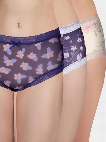 Susie Multicolor Fully Floral Medium Waist Hipster Panty Combo B