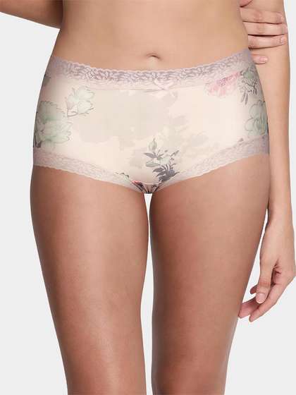 Susie Light Cream Fully Floral Medium Waist Hipster Panty