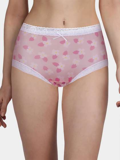 Susie Light Peach Fully Floral Medium Waist Hipster Panty