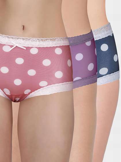 Susie Polka Printed Full Coverage Hipster Panty Combo A
