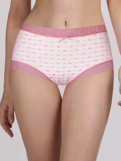 Susie Dark Pink Striped Heart Hipster Panty