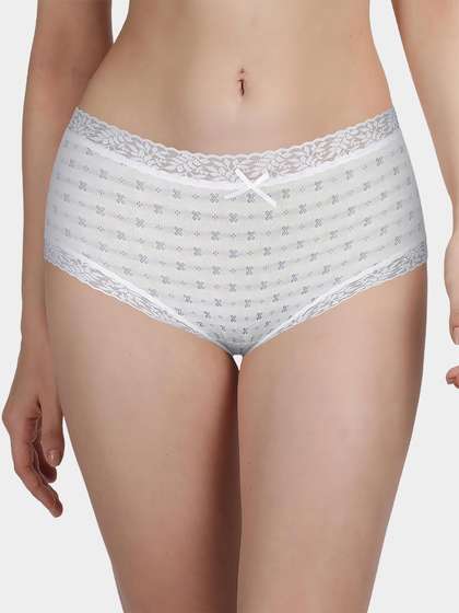 Susie Grey Striped X Print Hipster Panty