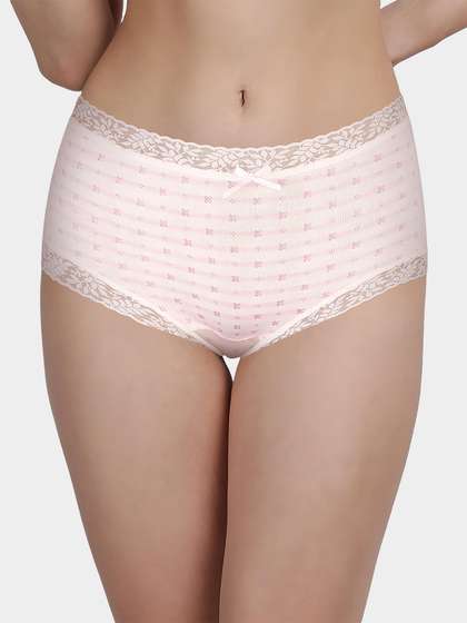 Susie Pink Striped X Print Hipster Panty