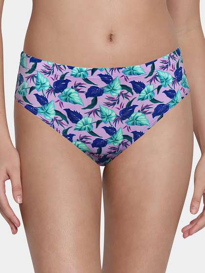Susie Lavender Printed Full Coverage Hipster Panty