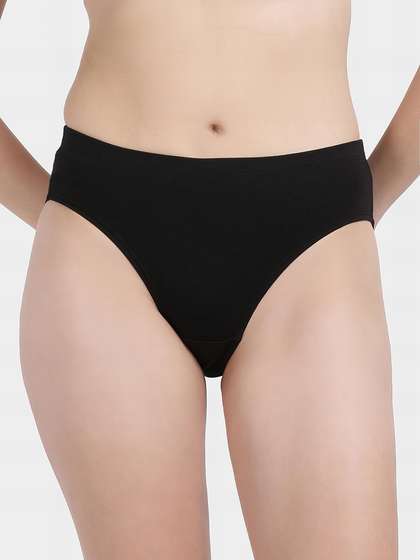 Susie Black Beauty Full Coverage Solid Everyday Hipster Panty
