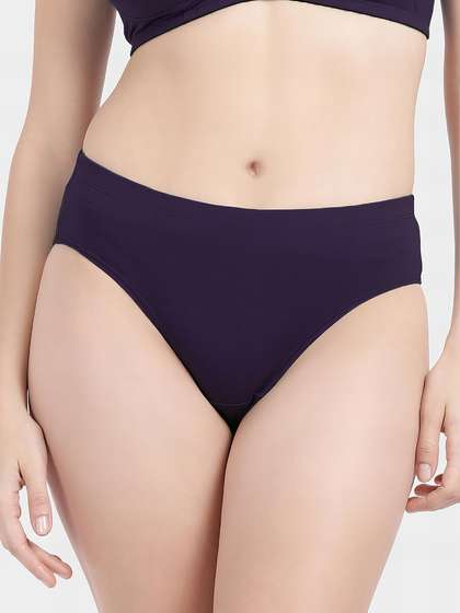 Susie Dark Purple Full Coverage Solid Everyday Hipster Panty