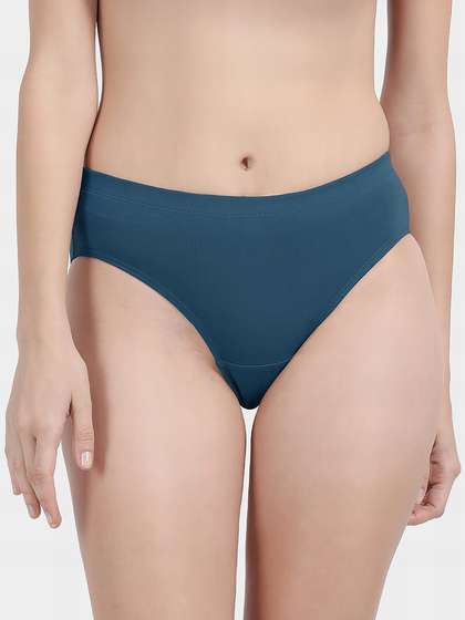 Susie Moroccan Blue Full Coverage Solid Everyday Hipster Panty