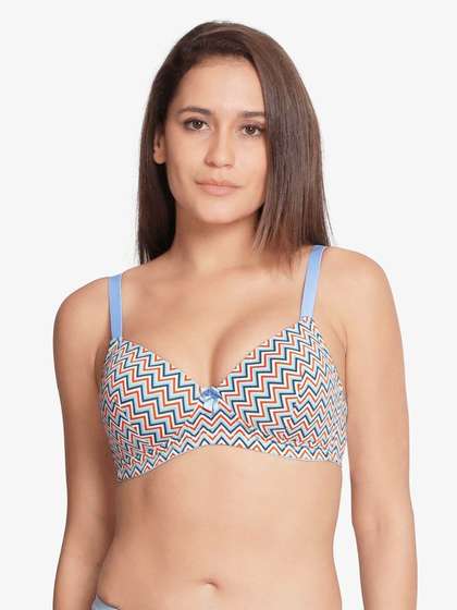 Taabu Delicate Blue Chevron Print Padded Wirefree T shirt Bra