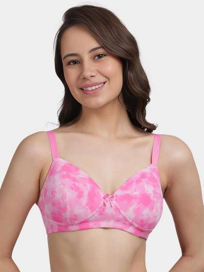 Taabu Pink Tie Dye Print Padded Wirefree T-Shirt Bra