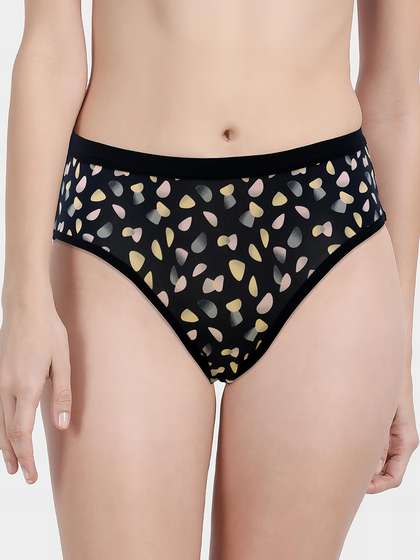 Taabu Black Printed Polyamide Bikini Panty
