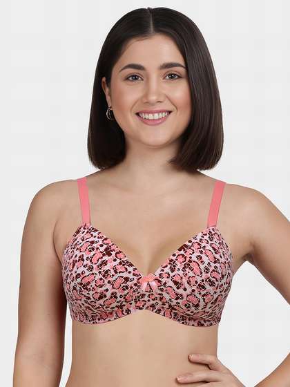 Taabu PinkTulle Printed Padded Wirefree T-Shirt Bra