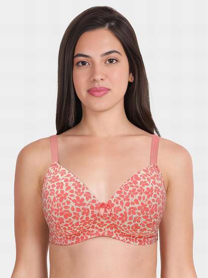 Taabu Shell Pink Printed Padded Wirefree T-Shirt Bra