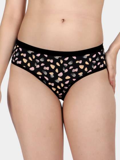 Taabu Black Printed Polyamide Bikini Panty