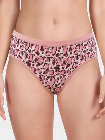 Taabu Pink Tulle Printed Polyamide Bikini Panty