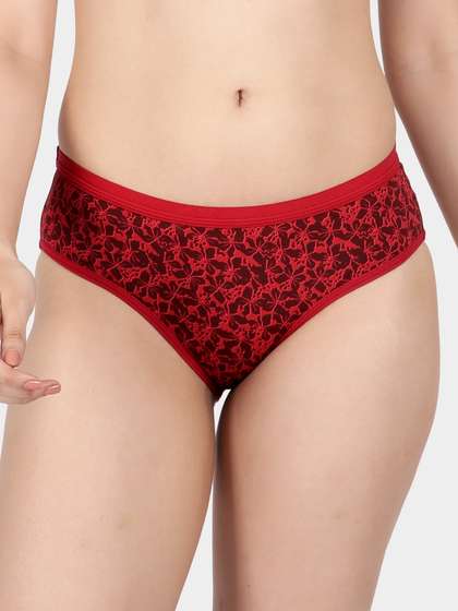 Taabu Savvy Red Printed Polyamide Bikini Panty