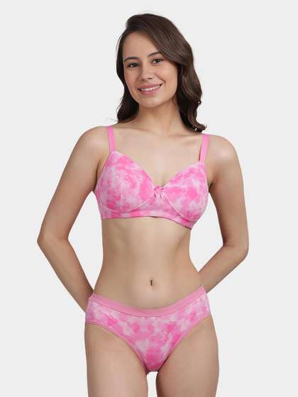 Taabu Pink Tie Dye Printed Lingerie Set