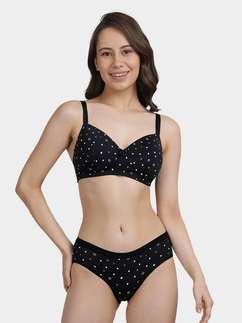 Taabu Black Star Printed Lingerie Set