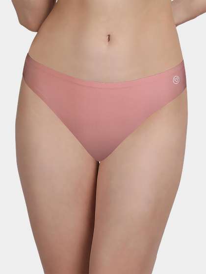 Susie Dusty Pink Solid Seamless Thong Panty