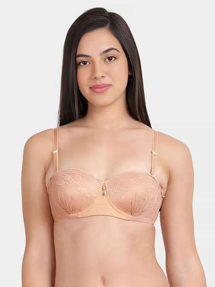 Susie Skin Lace Detachable Strap Padded Underwire Balconette Bra